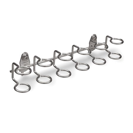 TRITON PRODUCTS 9 In. W Stainless Steel Multi-Ring Tool Holder for 1/8 In. and 1/4 In. Pegboard 1 Pack 86666